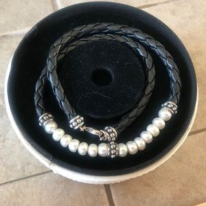 Honora Freshwater Pearl & Braided Leather Necklace